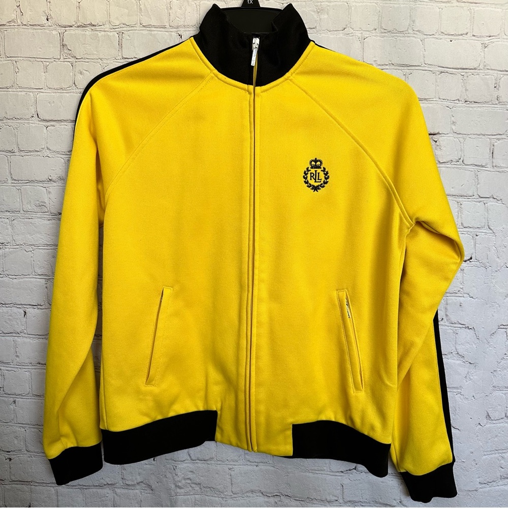 Ralph Lauren Yellow Bomber Jacket with Black Accents